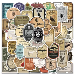 Autocollants Graffiti Étiquette Potion Apothicaire Vintage Stickers PVC Imperméables Pour Bagages Ordinateur Portable Guitare