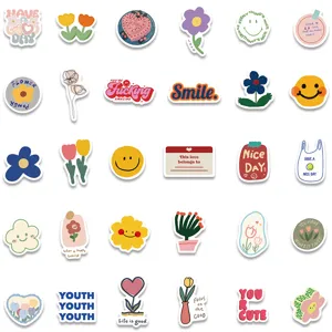 Cute aesthetic sticker pack waterproof vinyl stickers for laptop water bottle luggage decor.