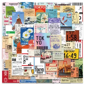 Japanese Travel Tickets And Scenic Spots Waterproof Stickers Luggage Laptop Guitar Water Bottle Decals