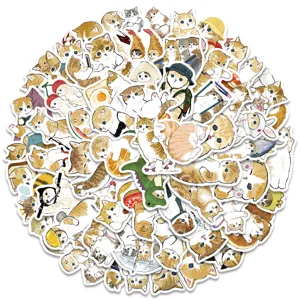 Cute cartoon cat stickers waterproof DIY decal pack for laptop luggage phone 64pcs set