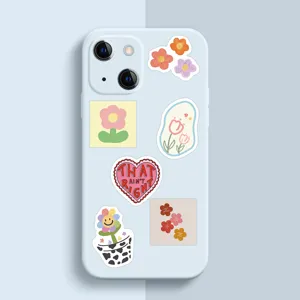 Cute aesthetic floral and heart stickers for phone case, laptop and water bottle DIY decor