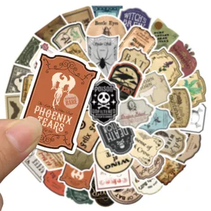 50 Pcs Autocollants Bouteille Potion Vintage Etiquettes Apothicaire pour Ordinateur Valise