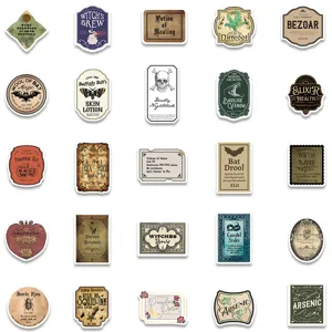 Kit d'autocollants de potion vintage flacons de sorcellerie magique pour valise PC