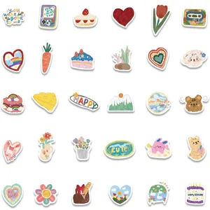 Cute aesthetic stickers pack waterproof DIY cartoon decal for phone and laptop case.