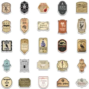 Autocollants rétro de potion d'apothicaire vintage étiquette de bouteille imperméable déco
