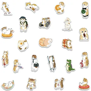 Cute cat stickers waterproof vinyl decal for luggage laptop phone DIY decoration 64pcs
