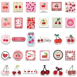 Cute Korean style cherry stickers for DIY luggage phone water bottle decoration 90pcs