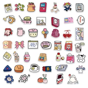 Cute cartoon waterproof DIY stickers aesthetic vinyl decals for laptop water bottle luggage.