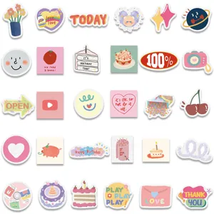 Set of cute Korean style decorative stickers for DIY phone laptop water bottle suitcase crafts.