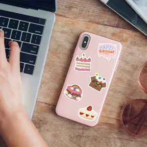 Cute aesthetic decorative stickers set, waterproof vinyl decal for phone, laptop, diary.