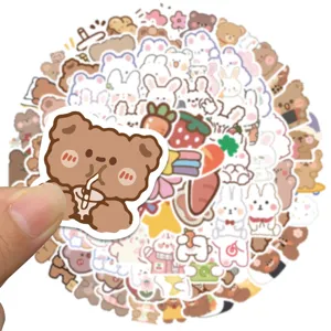 90pcs cute cartoon stickers pack DIY waterproof aesthetic decals for laptop phone luggage