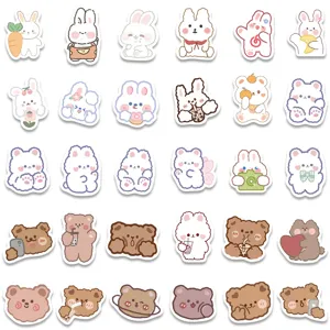Cute cartoon animal stickers aesthetic DIY decals for phone water bottle laptop luggage