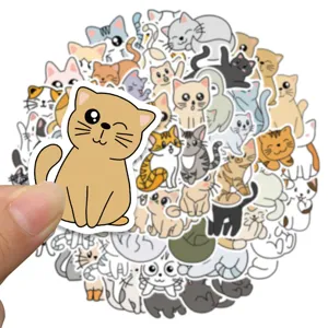 Cute cat stickers for laptop suitcase guitar, waterproof vinyl stickers pack 50pcs