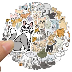 Cute cat stickers waterproof cartoon vinyl decals for laptop luggage skateboard guitar