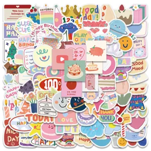 Cute Korean ins style stickers pack, waterproof aesthetic DIY decals for luggage and laptop.