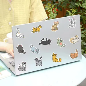 Cute cat stickers waterproof vinyl decals for laptop luggage cute animal stickers pack
