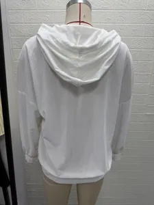Solid color velvet hooded long sleeve cardigan jacket for women, casual autumn winter wear.