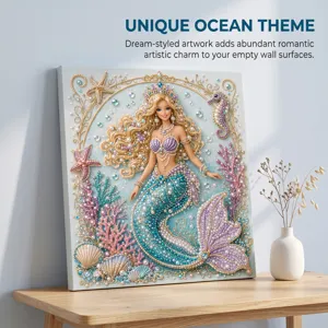 DIY Ocean Mermaid Diamond Painting Pearl Mosaic Wall Art Home Decor Creative Gift