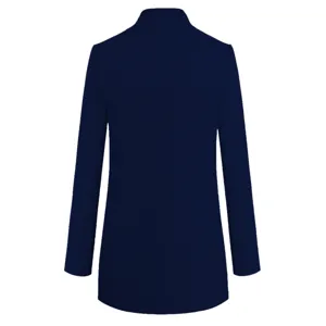 Einfarbig Stehkragen Wolle Mix Mantel Herbst Winter Freizeit Langarm Damenjacke blau