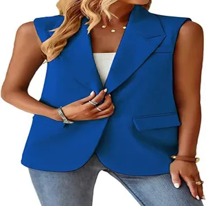 2025 neu herbst sommer damen lässig ärmellos blazer weste elegant büro anzug oberbekleidung.