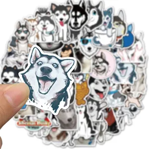 50 Τεμάχια Χαριτωμένα Αυτοκόλλητα Σκύλος Husky Αδιάβλητα Βινυλίου Graffiti για Laptop Βαλίτσα