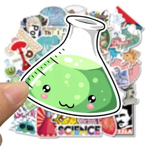 50 Stk. Wissenschaft Labor Aufkleber Niedliche Kolben Graffiti Sticker fur Laptop Deko
