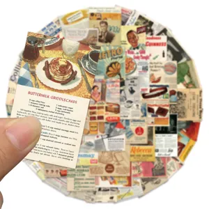 Vintage retro newspaper magazine stickers set aesthetic scrapbooking journaling craft supplies