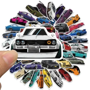50 Pcs JDM Caricatura Coche Graffiti Pegatinas Impermeables de Vinilo para Portatil Moto