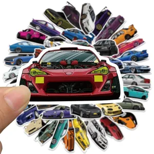 50 Pcs Pegatinas de Graffiti de Coche JDM de Dibujos Animados Impermeables Maleta