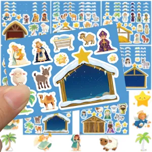 Nativity Christmas theme DIY stickers pack, waterproof cute decorative decals for laptop.