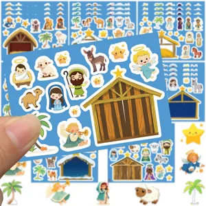 Christmas Nativity DIY stickers cartoon Jesus birth stable animal waterproof laptop decals