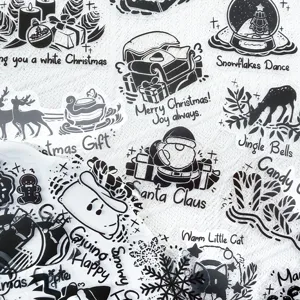 50pcs pegatinas PET monocolor de Navidad para portátil teléfono decoración de regalos.