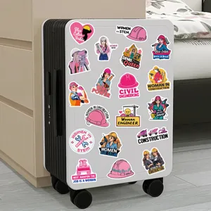 Set de pegatinas de vinilo impermeables con diseños de mujeres en STEM e ingeniería para portátil.