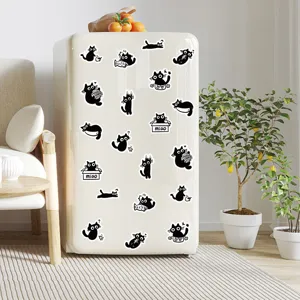Cute cartoon black cat stickers for journaling, scrapbooking, and daily decoration use.