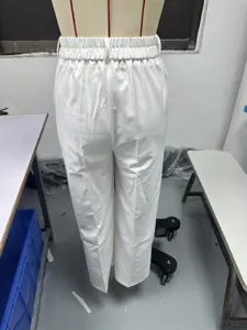 Pantaloni da costume donna vita alta dritti casual minimalisti bianchi elastici