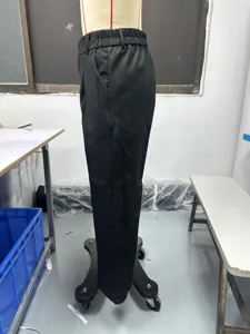 Pantaloni da donna neri a vita alta gamba dritta casual pantaloni da abito.