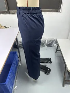 Pantaloni Da Abito Dritti A Vita Alta Fluidi Da Donna Elegante Ufficio Blu Scuro