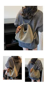 Vintage women's convertible hobo backpack large capacity casual shoulder bag with bear charm