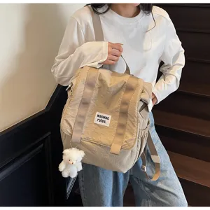 Casual large capacity nylon backpack for women 2025 new lightweight versatile travel school bag