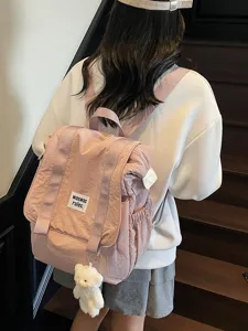 Casual large capacity nylon backpack for women, lightweight versatile travel school bag main view.