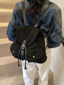 Sac à dos vintage mat pour femme grande capacité sac de voyage casual style urbain élégant sac