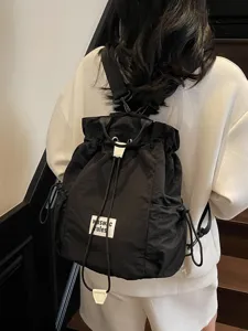 Canvas backpack women large capacity casual school bookbag lightweight travel bag