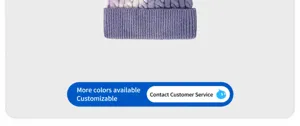 Detalle de gorro de punto degradado, sombrero de invierno cálido, material suave y cómodo.
