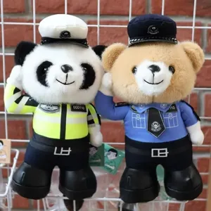 Cute police bear plush toy doll traffic cop teddy stuffed animal cute gift for kids