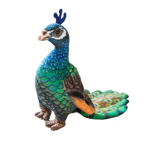 Stuffed peacock plush toy simulation bird doll fluffy cute photography prop pillow decoration