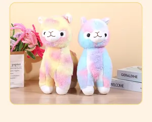 Colorful alpaca plush toy cute llama stuffed doll for claw machine wedding gift decoration