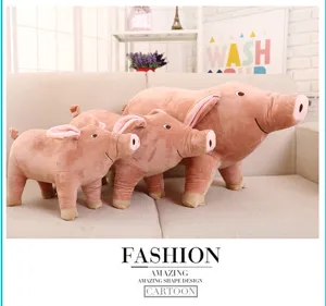 Cute simulation pig plush toy soft stuffed animal doll for kids sleeping companion pillow
