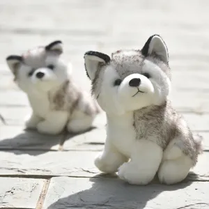 Cute simulation husky plush toy puppy stuffed animal doll for kids gift and claw machine.