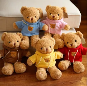 Plush Teddy Bear Toy Stuffed Animal Doll With Hoodie Cute Embroidery Soft Toy Children Companion