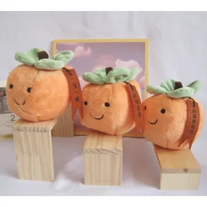 Carino Cachi Peluche Giocattolo Bambola di Frutta Imbottita Morbido Cuscino Abbraccio Decorazione per la Casa Regalo di Compleanno per Bambini Rosso Aranciato